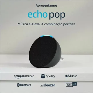 Alexa Echo Pop Amazon, com Alexa, Smart Speaker, Som Envolvente, Preto - B09WXVH7WK