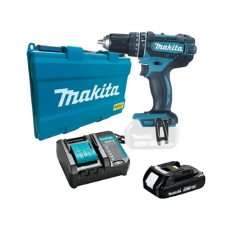 Parafusadeira e Furadeira de Impacto Makita 18V com Bateria, Carregador e Maleta Profissional Sem Fio DHP482Y002 - KIT