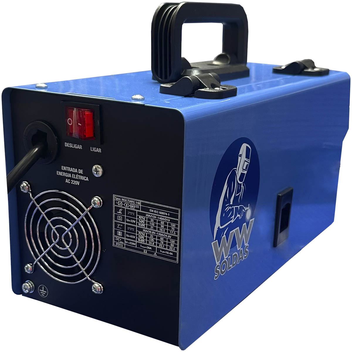 Máquina De Solda 3 Em 1 Multiarc 148 Plus Mig, Tig Eletrodo Azul 127/220v - Imagem 4