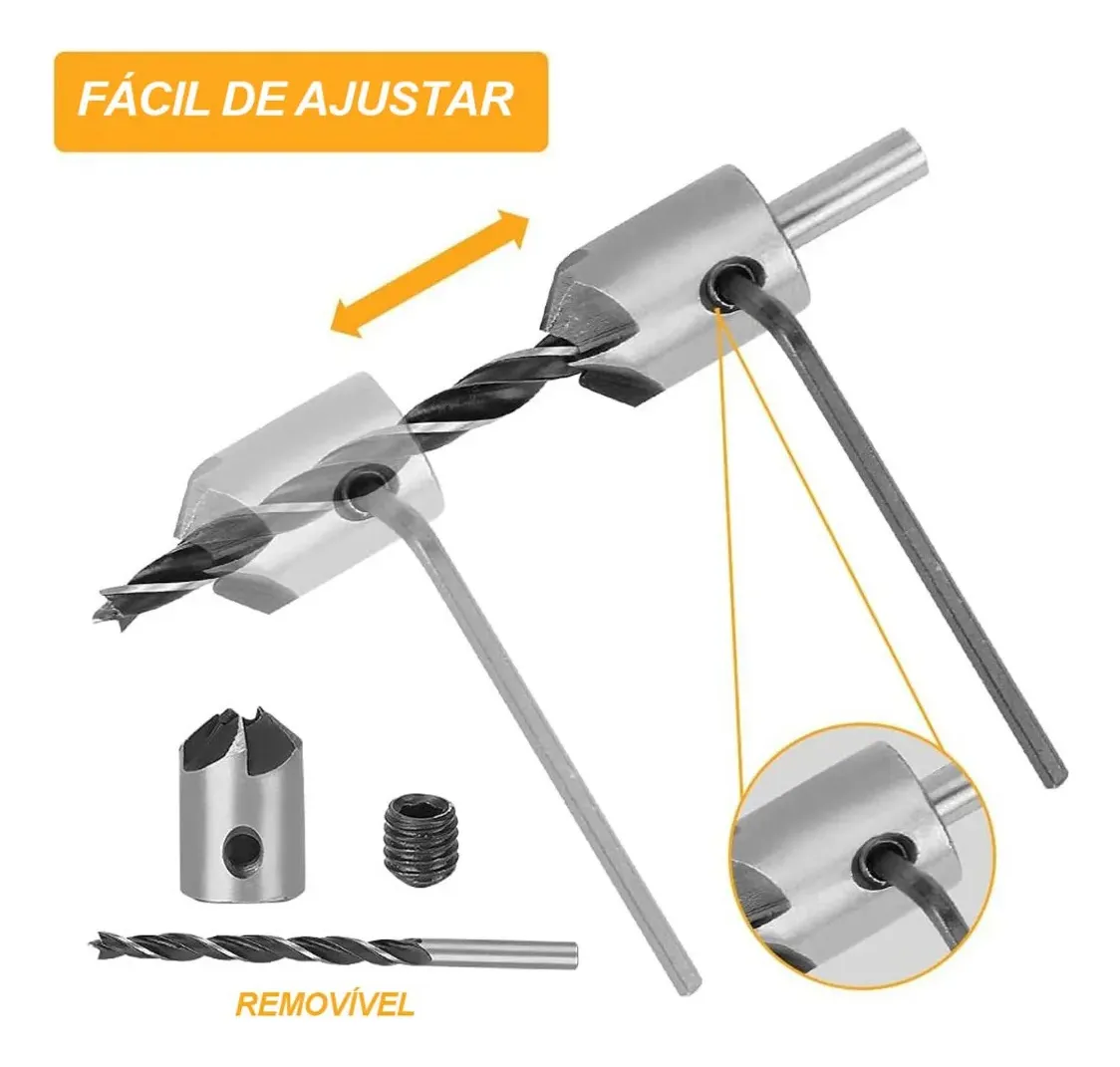 Kit de Brocas para Madeira e Metal - Broca Escalonada Cônica com 26 Peças, Completo para Furadeira | jogo de broca | kit de brocas - Imagem 3