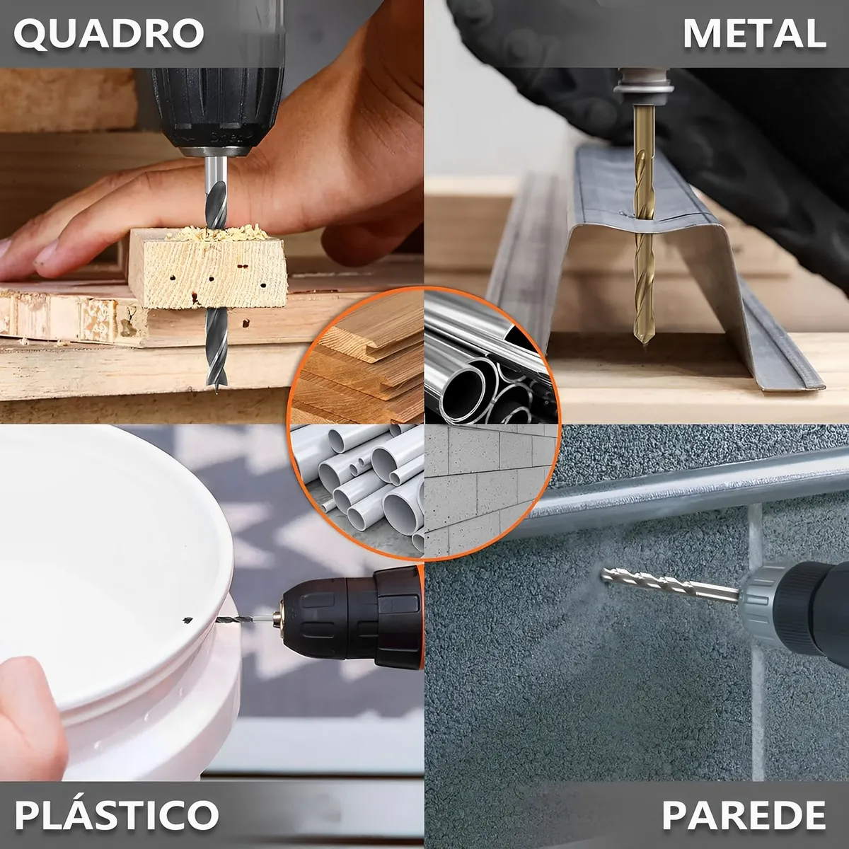 Jogo De Brocas Furadeira Para Madeira Concreto Parafusadeira - Imagem 6