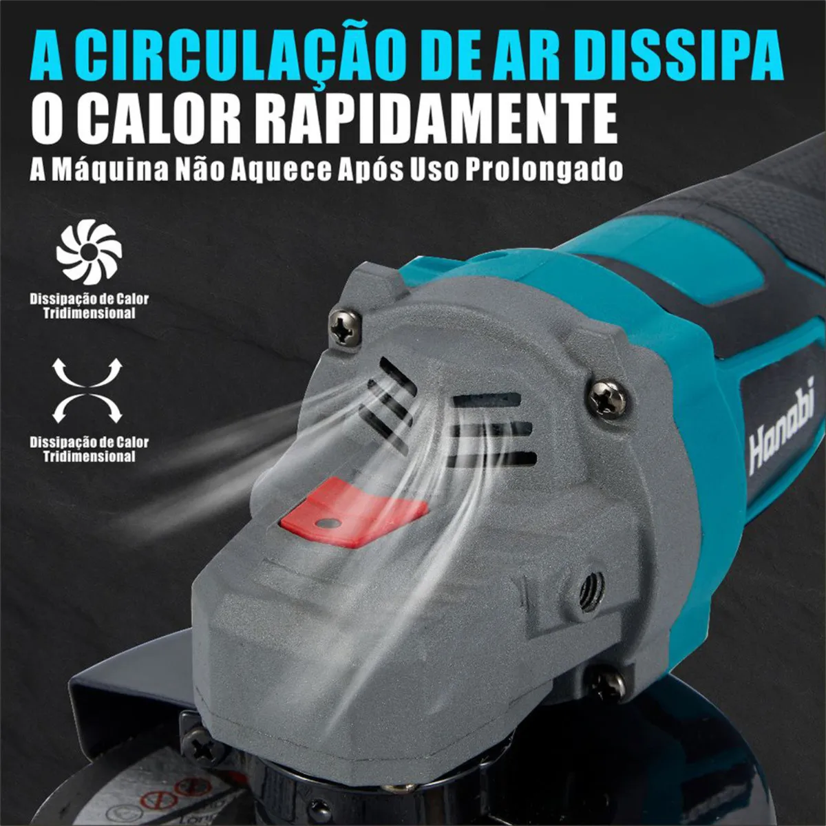 Esmerilhadeira Lixadeira Brushless Sem Fio 2 Baterias 21v - Imagem 3