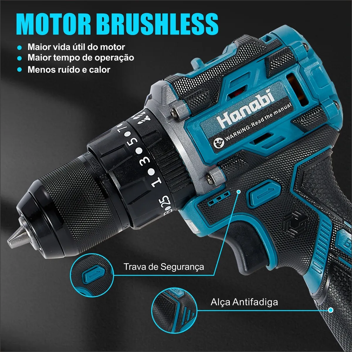 Parafusadeira Furadeira De Impacto 2.0ah 16.8v 2 Bateria - Imagem 5