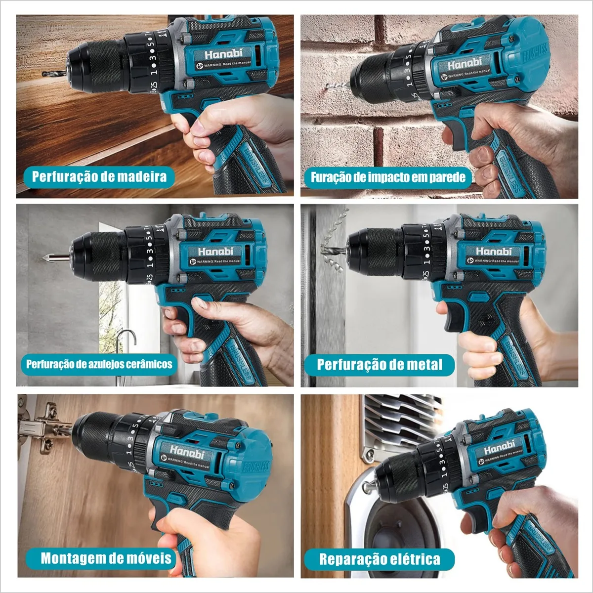 Parafusadeira Furadeira De Impacto 2.0ah 16.8v 2 Bateria - Imagem 6