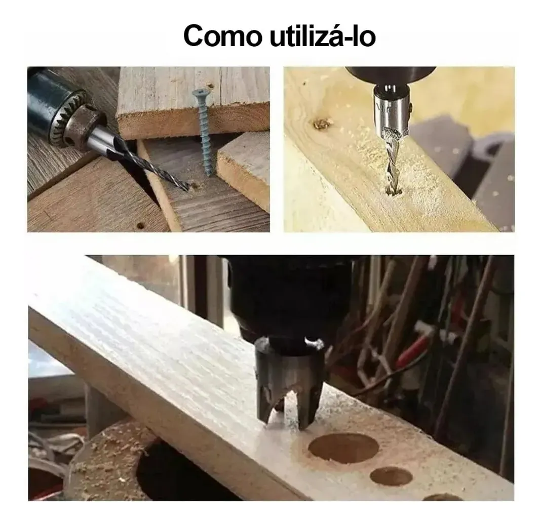 Kit de Brocas para Madeira e Metal - Broca Escalonada Cônica com 26 Peças, Completo para Furadeira | jogo de broca | kit de brocas - Imagem 7