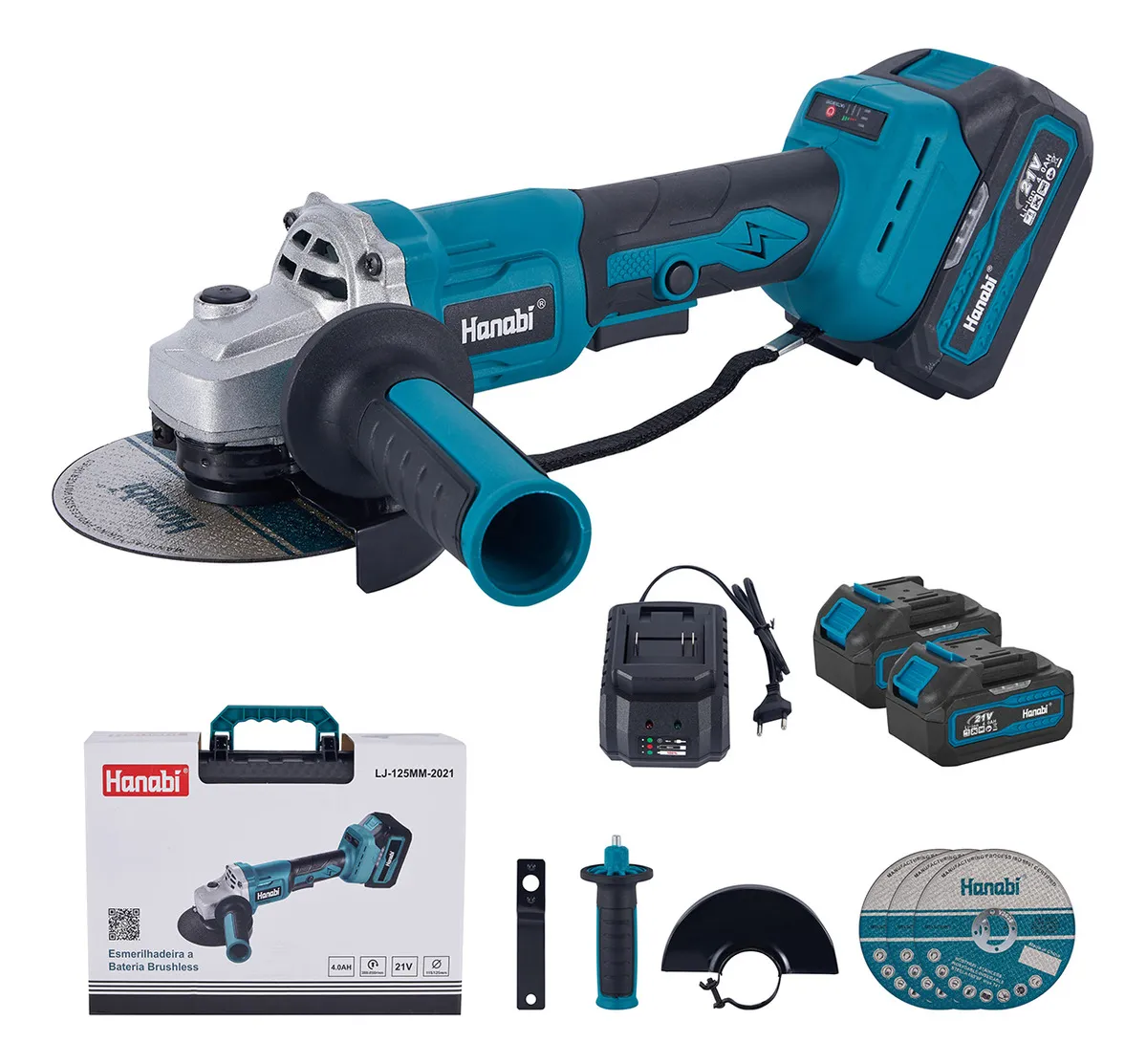 Esmerilhadeira Lixadeira Brushless Sem Fio 2 Baterias 21v