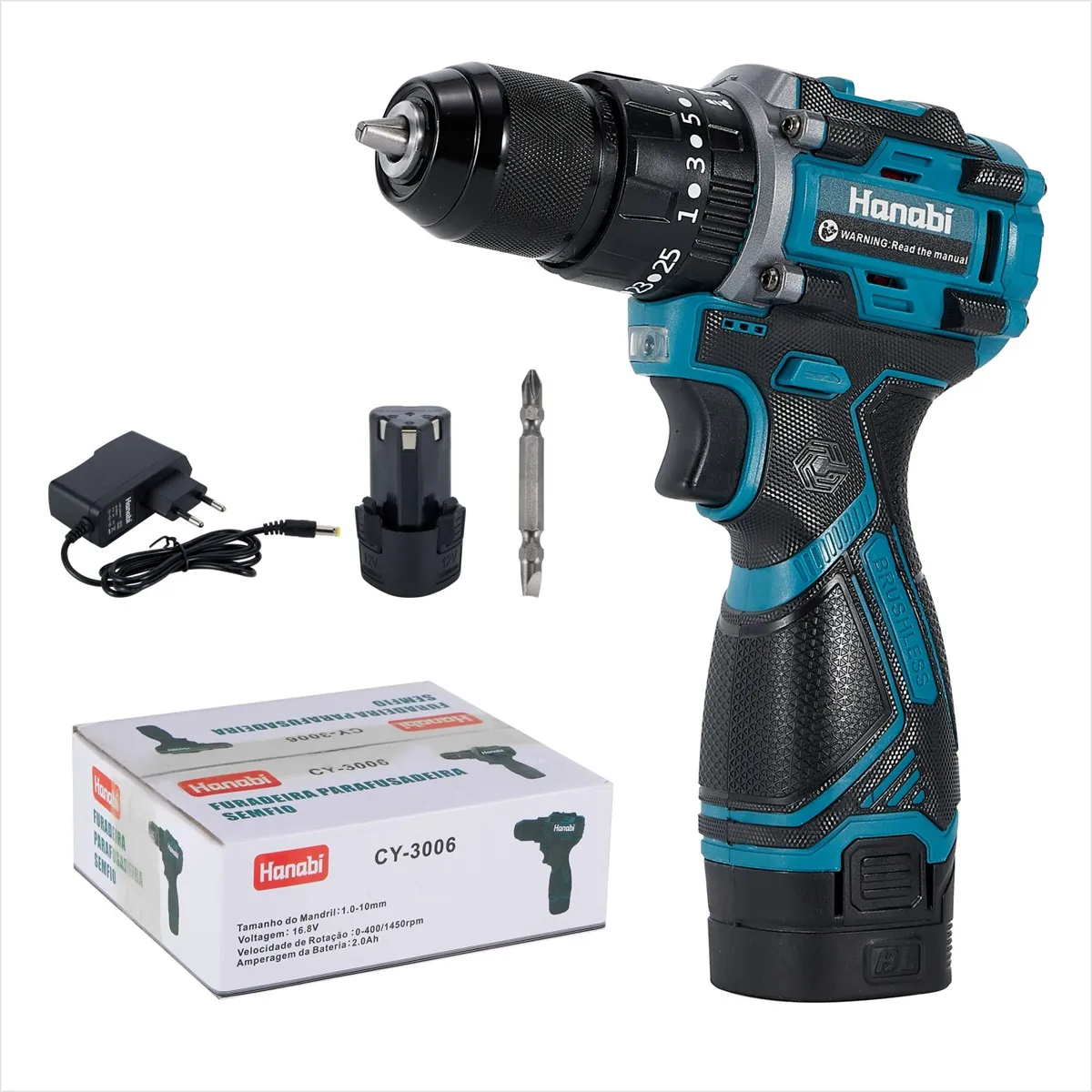 Parafusadeira Furadeira De Impacto 2.0ah 16.8v 2 Bateria
