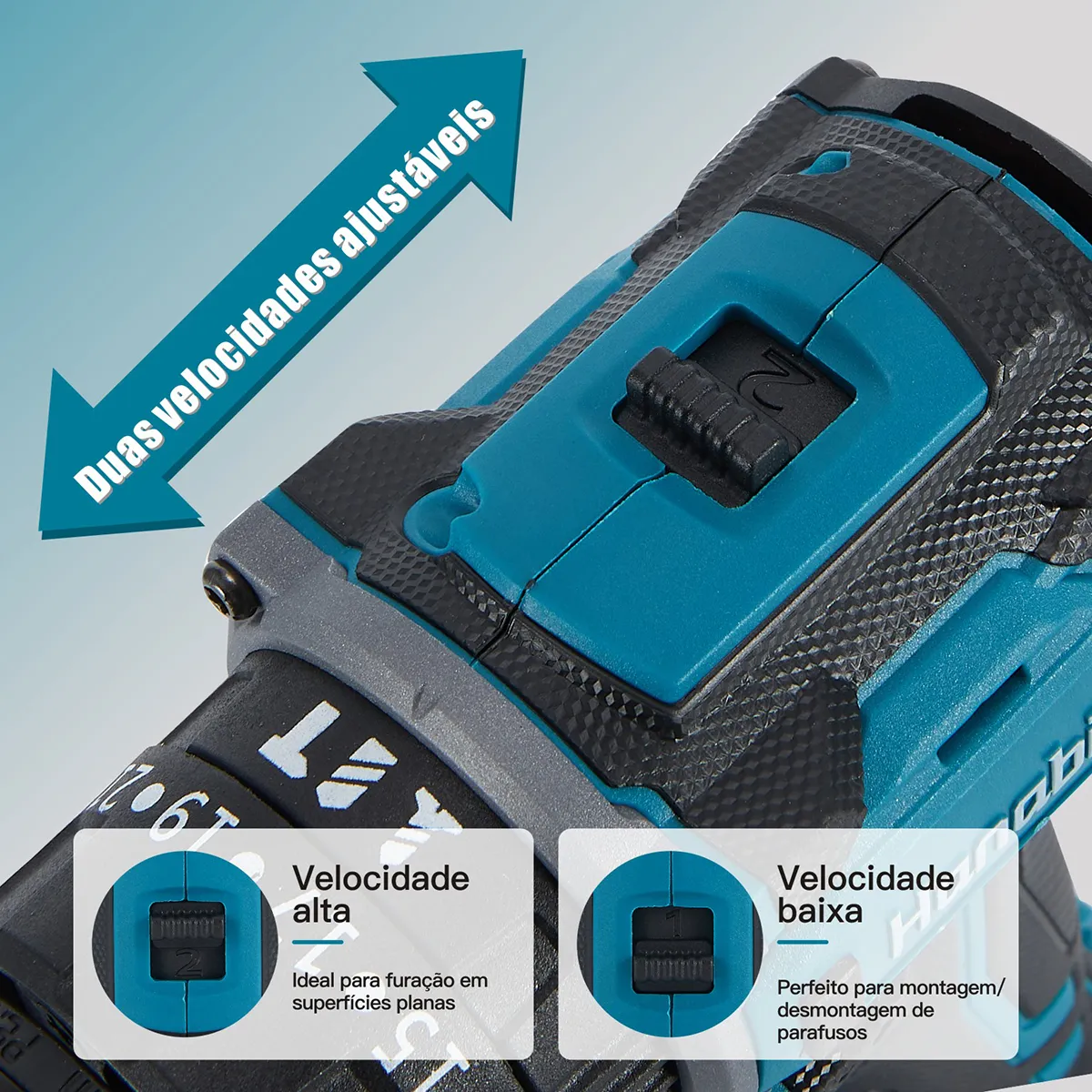 Parafusadeira Furadeira De Impacto 2.0ah 16.8v 2 Bateria - Imagem 2