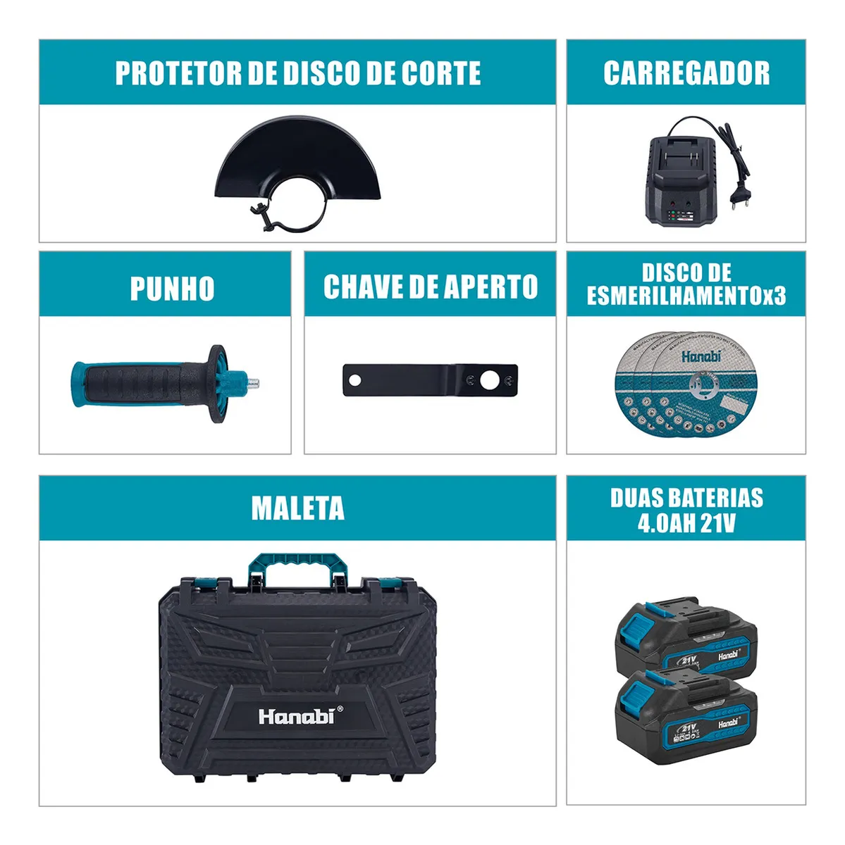 Esmerilhadeira Lixadeira Brushless Sem Fio 2 Baterias 21v - Imagem 9