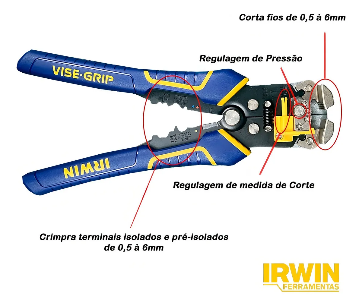 Alicate Eletricista Descascador Fios Vise-Grip 2078300 - Irwin - Imagem 7