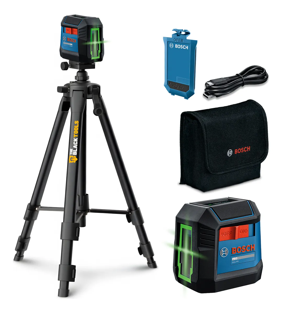 Nível A Laser Bosch Verde 2 Linhas Com Tripé Reforçado