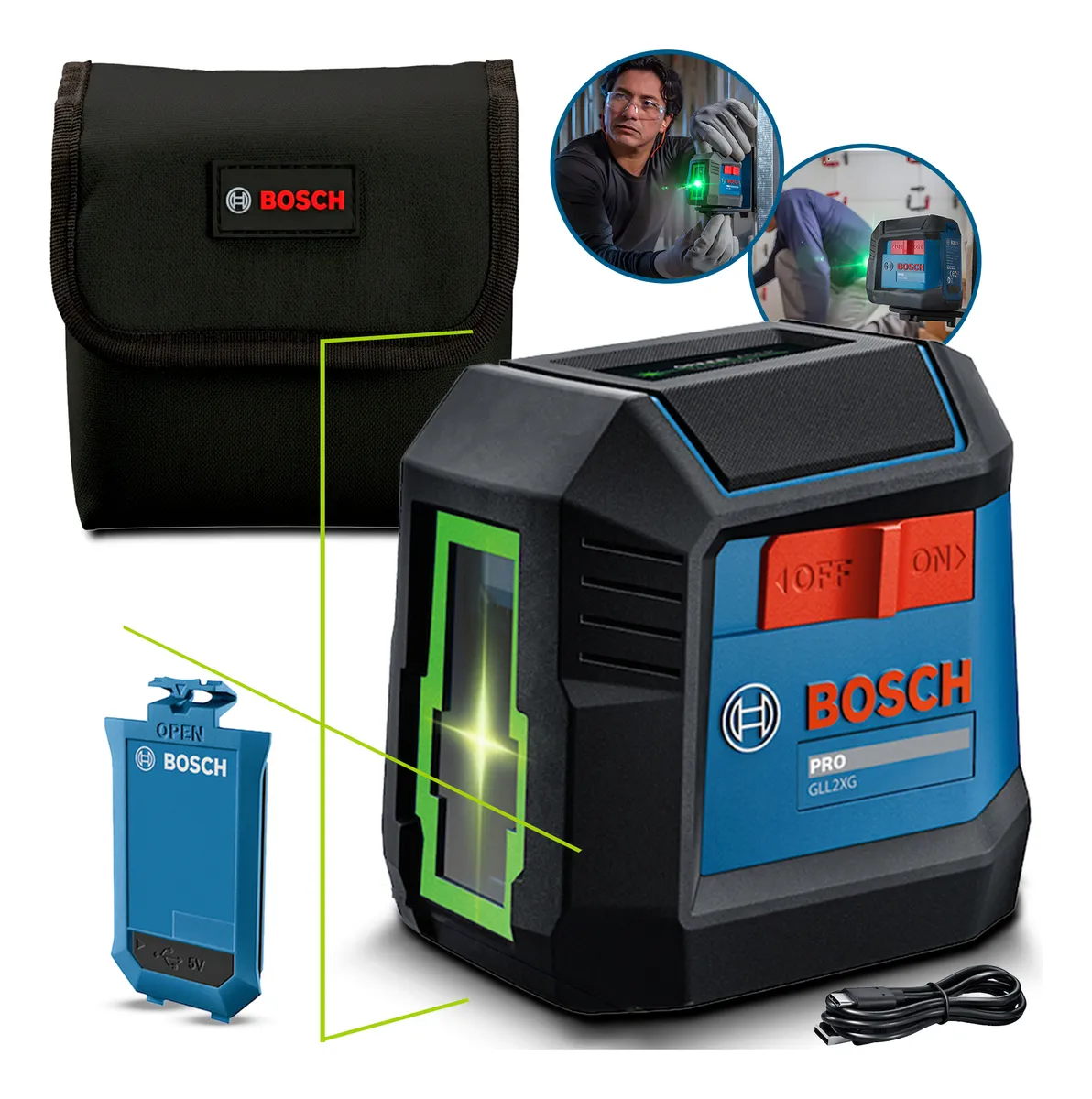 Nível A Laser Bosch Verde 2 Linhas Com Tripé Reforçado - Imagem 6