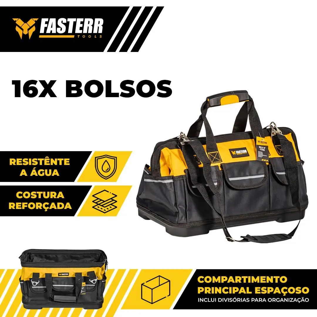 Bolsa de Ferramentas Profissional Resistente a Água com 18 Bolsos FST098 - FASTERR - Imagem 6