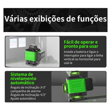 Nível a Laser Ajustável 8/12 Linhas Nível 360 ° - Imagem 10