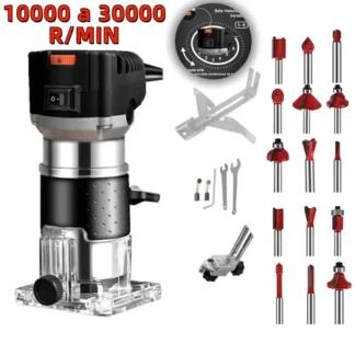 Tupia Laminadora Variável 800w+ Jogo de Fresas 15 Pçs