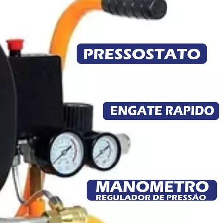 Compressor de Ar Portátil 21Litros Chiaperini MC 7.6/21-2HP 120psi Monofásico - Imagem 3