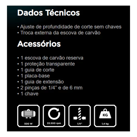 Tupia Elétrica manual Laminadora 500W 220V Wesco - Imagem 4