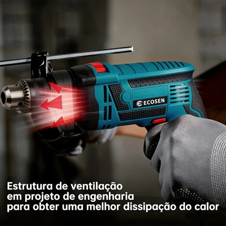 Furadeira Auto Reverso de Impacto Parafusadeira Drill 3200R/MIN 900W - Imagem 6