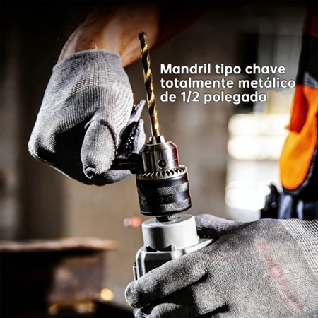 Furadeira Auto Reverso de Impacto Parafusadeira Drill 3200R/MIN 900W - Imagem 7