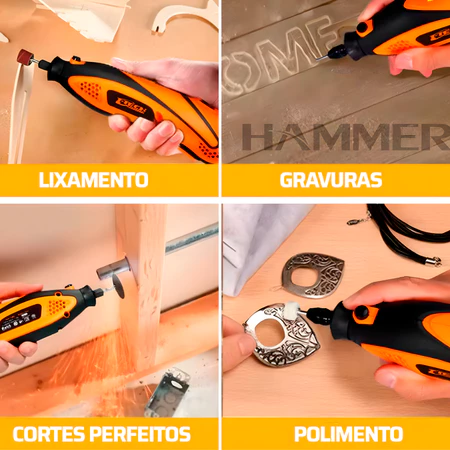 Mini Retifica Profissional 135w 40 Peças Corte E Desbaste 60hz - Imagem 2