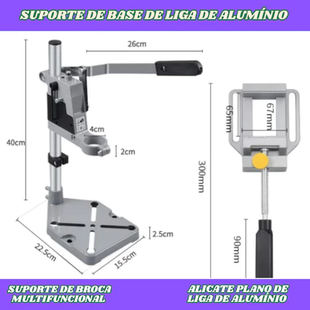 Suporte para Mesa Bancada Furadeira Elétrica Com Morsa ou Sem Morsa - Imagem 2