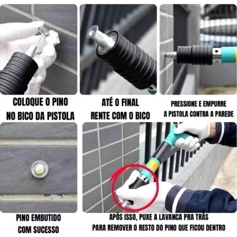Kit pistola De Fixacao Finca Pino Acao Direta Verde Arita Linha PREMIUM! - Imagem 6
