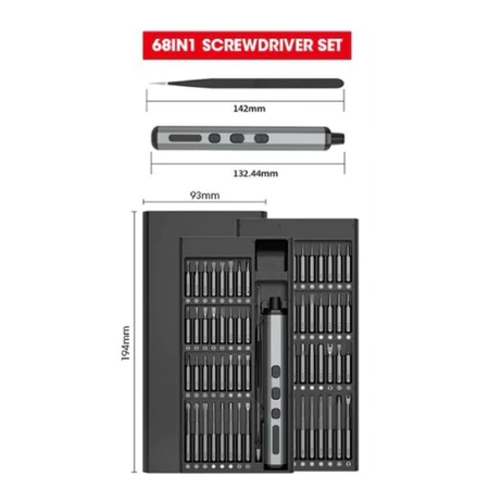 Parafusadeira Elétrica de Precisão para Celular Notebook Eletrônicos Recarregável Exbom - Imagem 2
