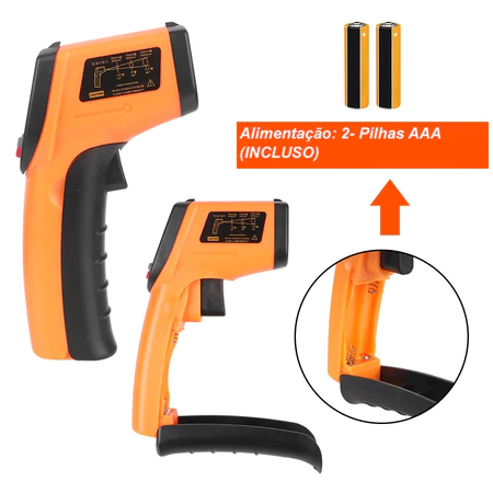 Termômetro Digital Infravermelho Cozinha e comida Laser Temperatura Industrial -55ºc - 400ºc - Imagem 2
