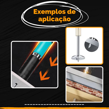 KIT 100 Pregos Fixação Pinos Para Pistola Finca Pino C/ Arruela cônica 44mm Alvenaria - Imagem 4