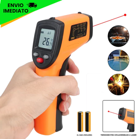 Termômetro Digital Infravermelho Cozinha e comida Laser Temperatura Industrial -55ºc - 400ºc - Imagem 5