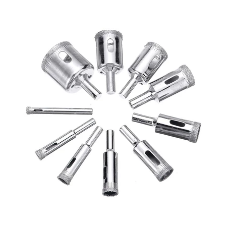Broca Serra Copo Diamantada Para Cerâmica Piso Vidro Porcelanato - 6mm à 50mm 15peças - Imagem 3