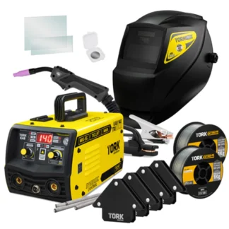 Maquina Solda Inversora Mig Sem Gás 140a Tig Mma Eletrodo Trisolda + Máscara 4k ArcSolar Super Tork