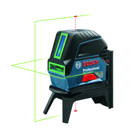 Nivel A Laser em linhas Verdes vertical e horizontal Bosch modelo Gcl215g 15m + Tripé e trena manual - Imagem 3