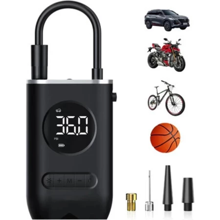 Bomba de Ar Portatil Compressor Inflator Multi-função 4 em 1 Power Bank 8kmah Bateria Calibrador de Carro Auto Pneu - Imagem 2