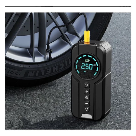Bomba de Ar Portatil Compressor Inflator Multi-função 4 em 1 Power Bank 8kmah Bateria Calibrador de Carro Auto Pneu - Imagem 3