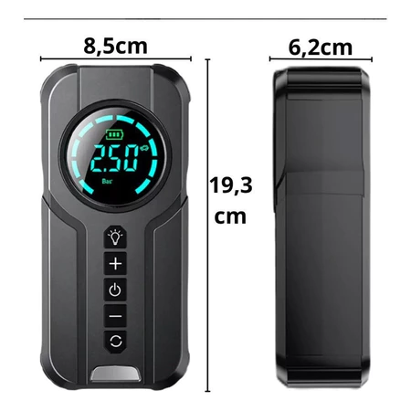 Bomba de Ar Portatil Compressor Inflator Multi-função 4 em 1 Power Bank 8kmah Bateria Calibrador de Carro Auto Pneu - Imagem 6