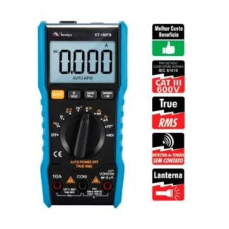 Multímetro digital portátil 600 volts CAT III - ET-1507B - Minipa