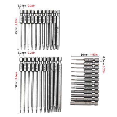 Jogo Bits chave Torx 11 ou 12 peças - Imagem 6