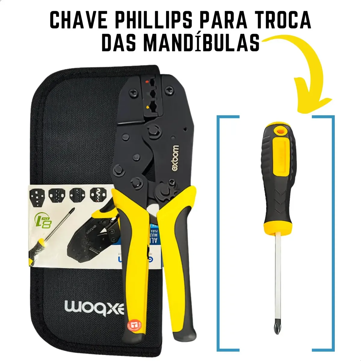 Alicate Multifuncional Para Terminal Ilhós 8 X 1 Com 5 Bicos - Imagem 2