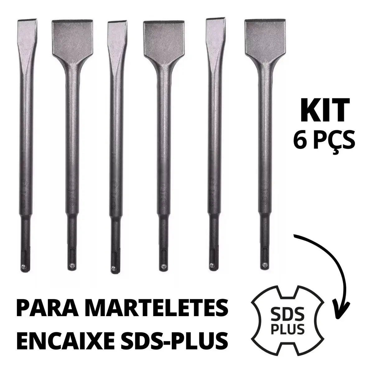 Kit Talhadeiras Sds Plus 6 peças - Imagem 3