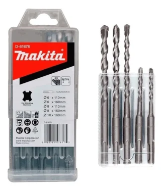 Jogo de Broca 6 a 10mm 5 Peças SDS Plus D-61678 Makita