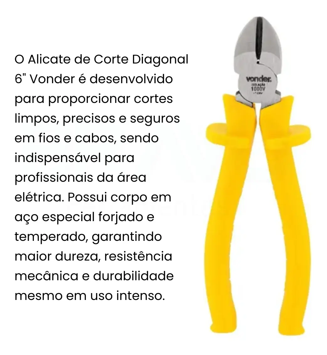 Alicate De Corte Diagonal 6'' Vonder Isolado 1000 Volts - Imagem 2