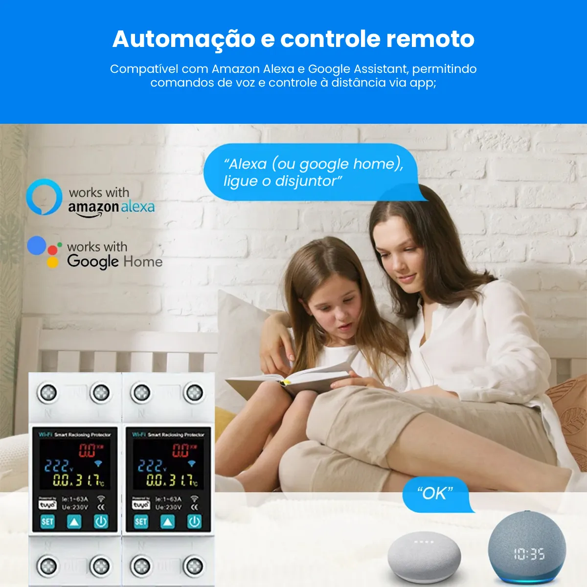 Disjuntor Wifi Inteligente 63a Corrente Ajustável Automação - Imagem 6
