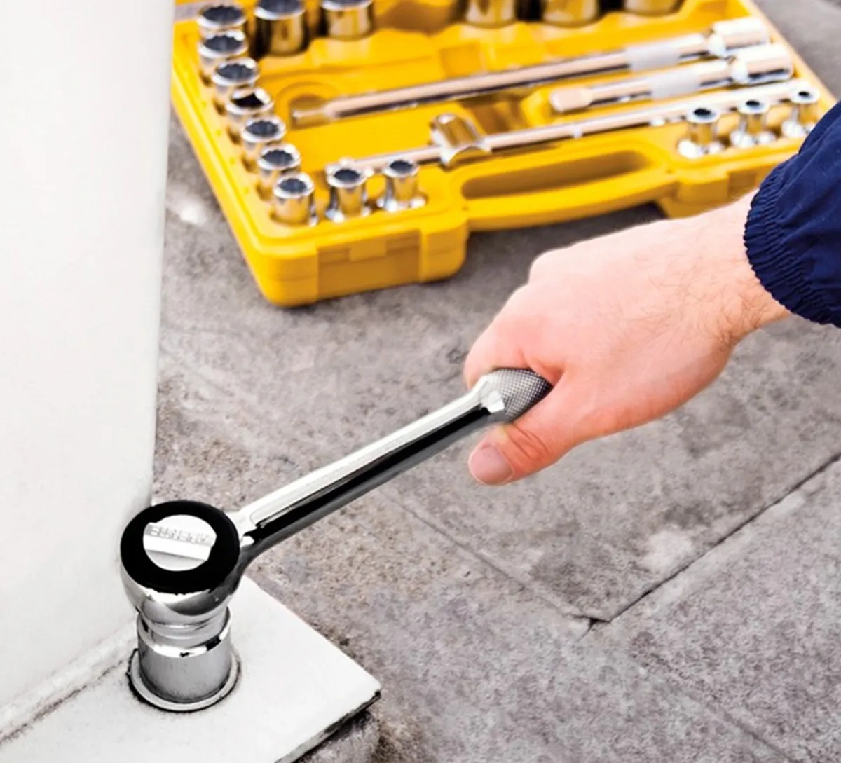 Jogo Soquete e Chave Catraca 1/2 8 a 32mm BCS022 The Black Tools Cor Amarelo - Imagem 4