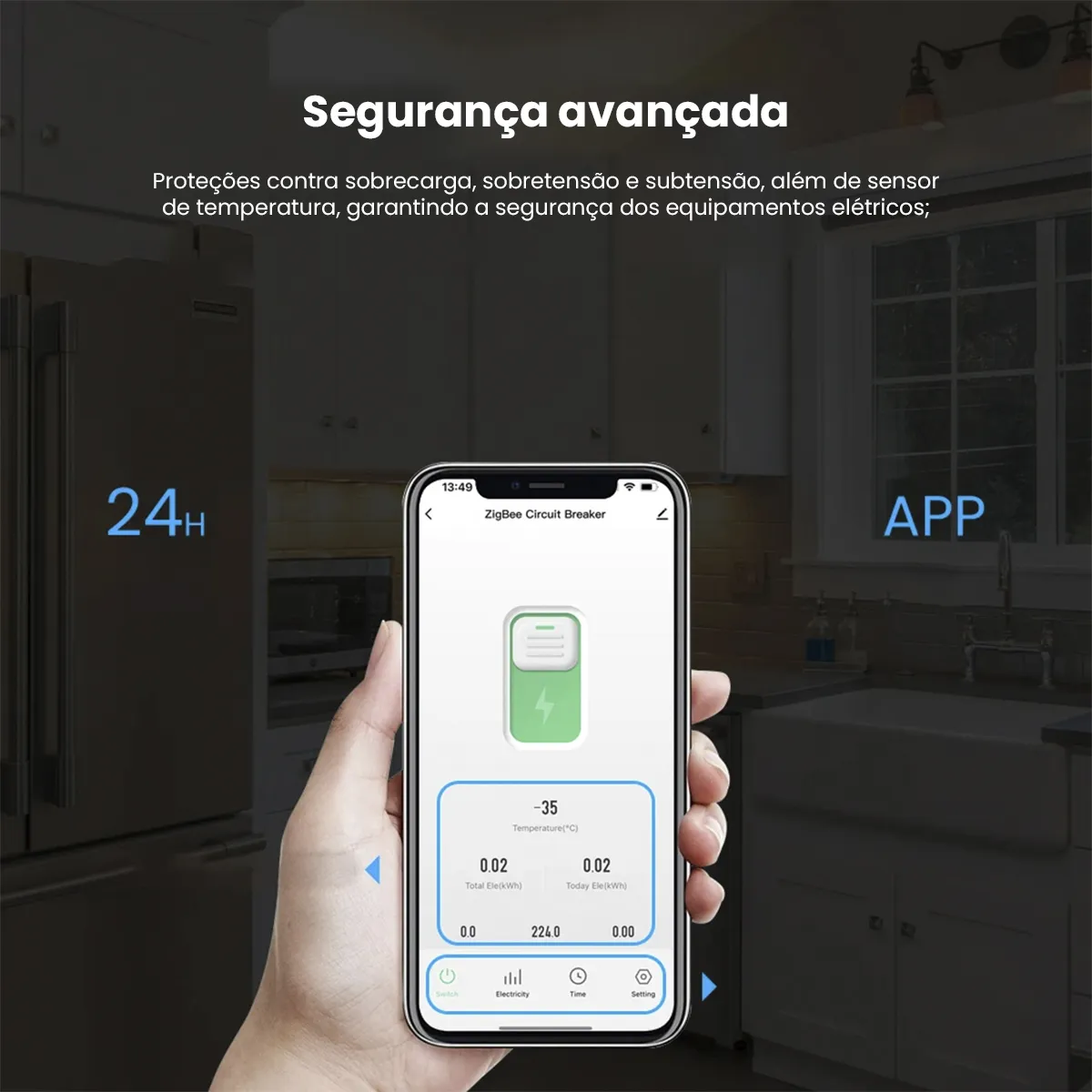 Disjuntor Inteligente Wifi 1-63a Monitoramento De Energia Corrente Ajustável - Imagem 4