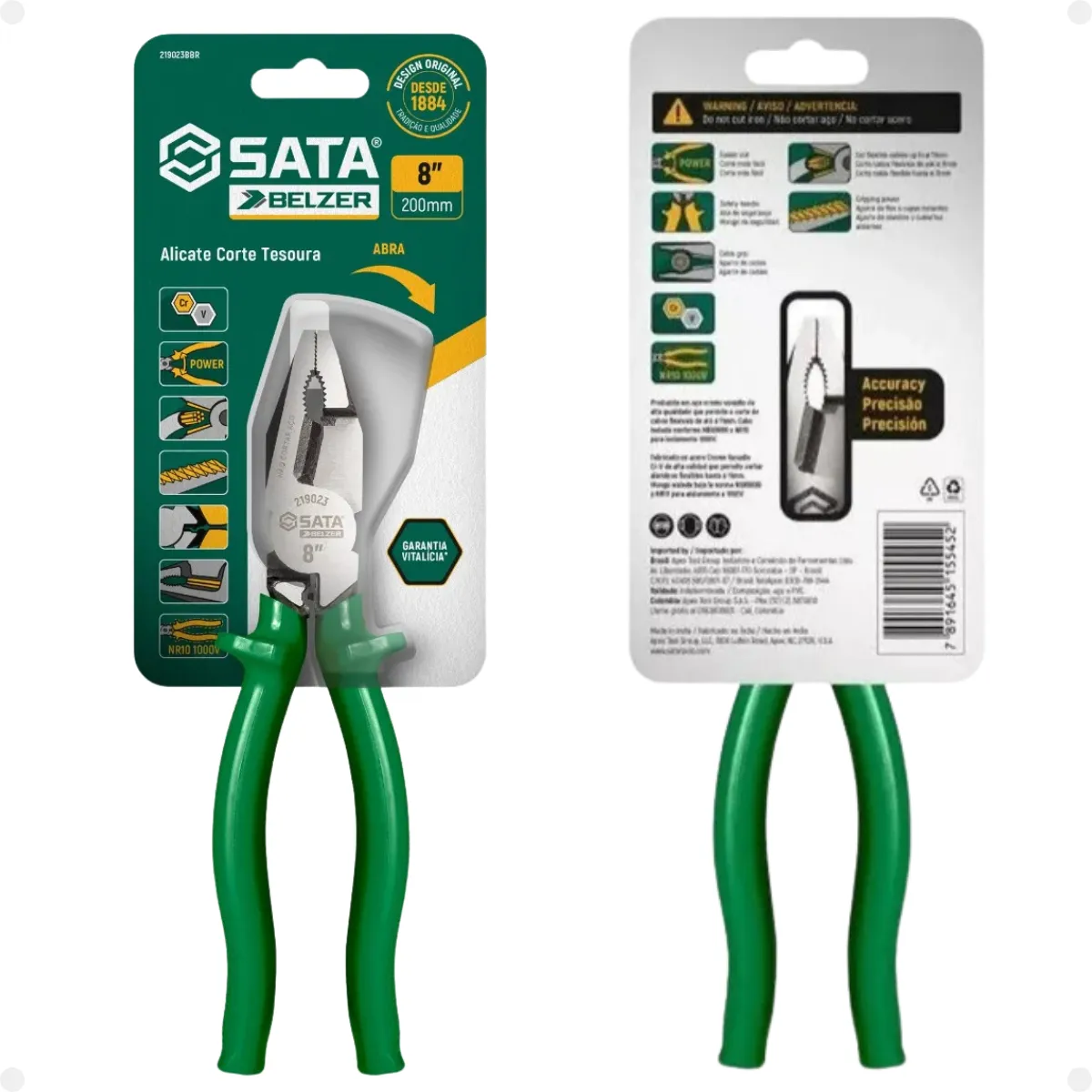 Alicate Universal Belzer Corte Tesoura 8pol Isolamento 1000v - Imagem 4