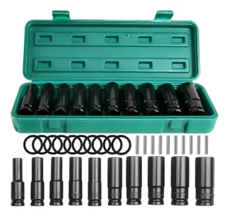 Jogo Chave Canhão Soquete Sextavada Longa 1/2 8-24mm 10 pçs